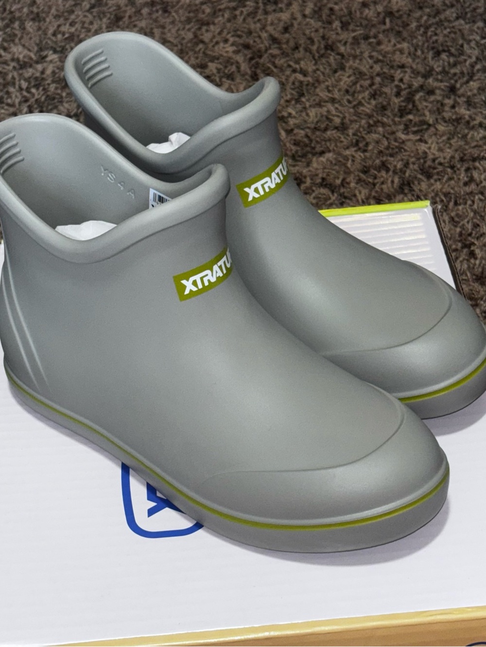 XTRATUF Biolite Rain Boots Boys Size 4 Sand Beige Ankle Waterproof